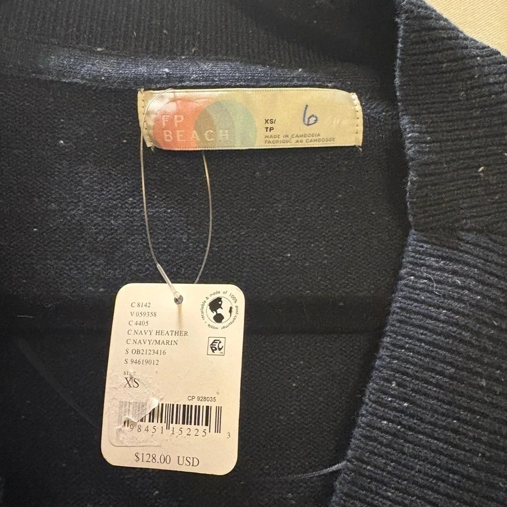 Free People Solar Sweater Set XS Color: Navy Heather NWT
